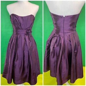 Purple strapless dress